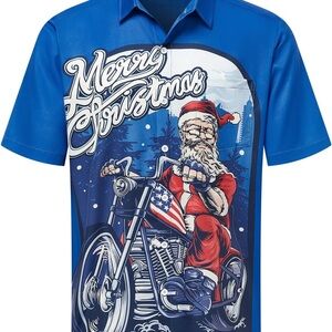 Blue Christmas Graphic Men's Shirt
